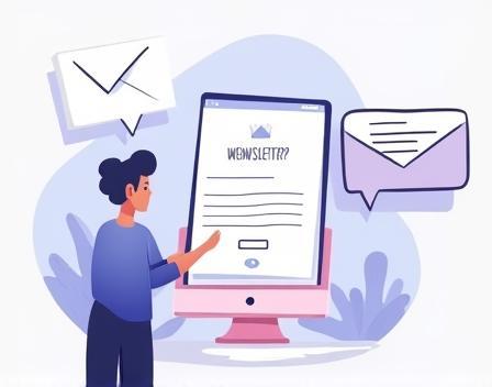 Illustration of someone signing up for a newsletter