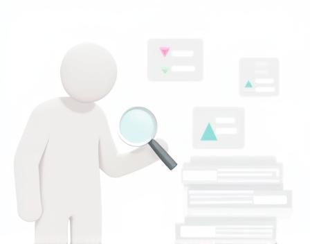 Illustration of someone searching through documents